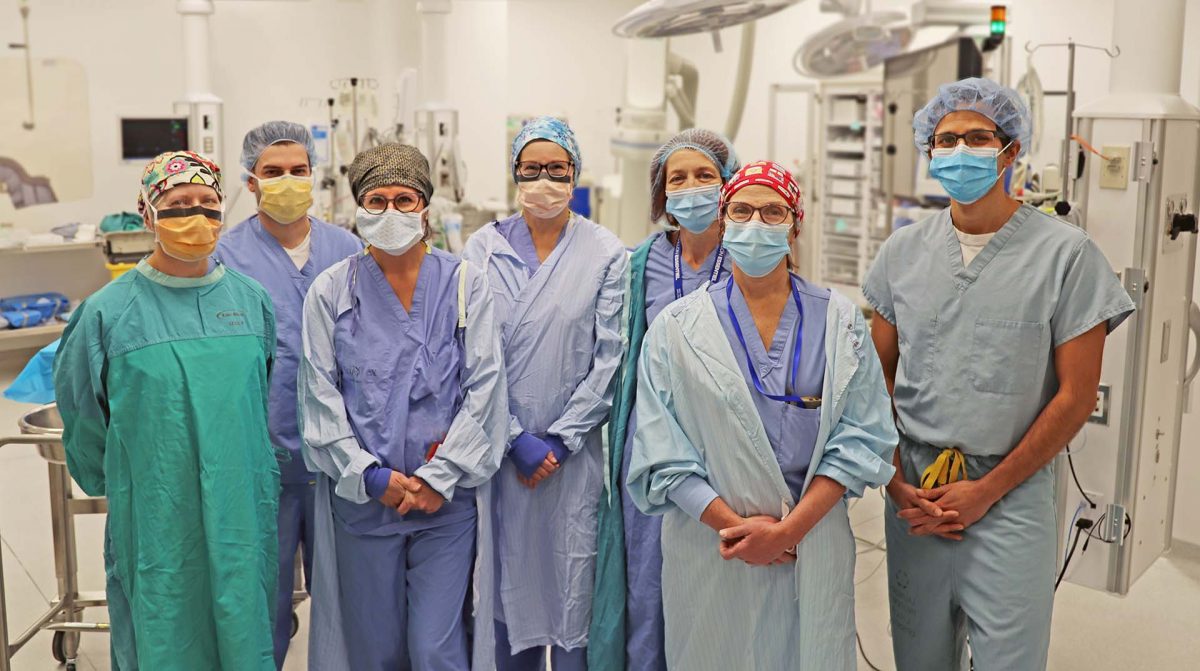 A group of hospital employees