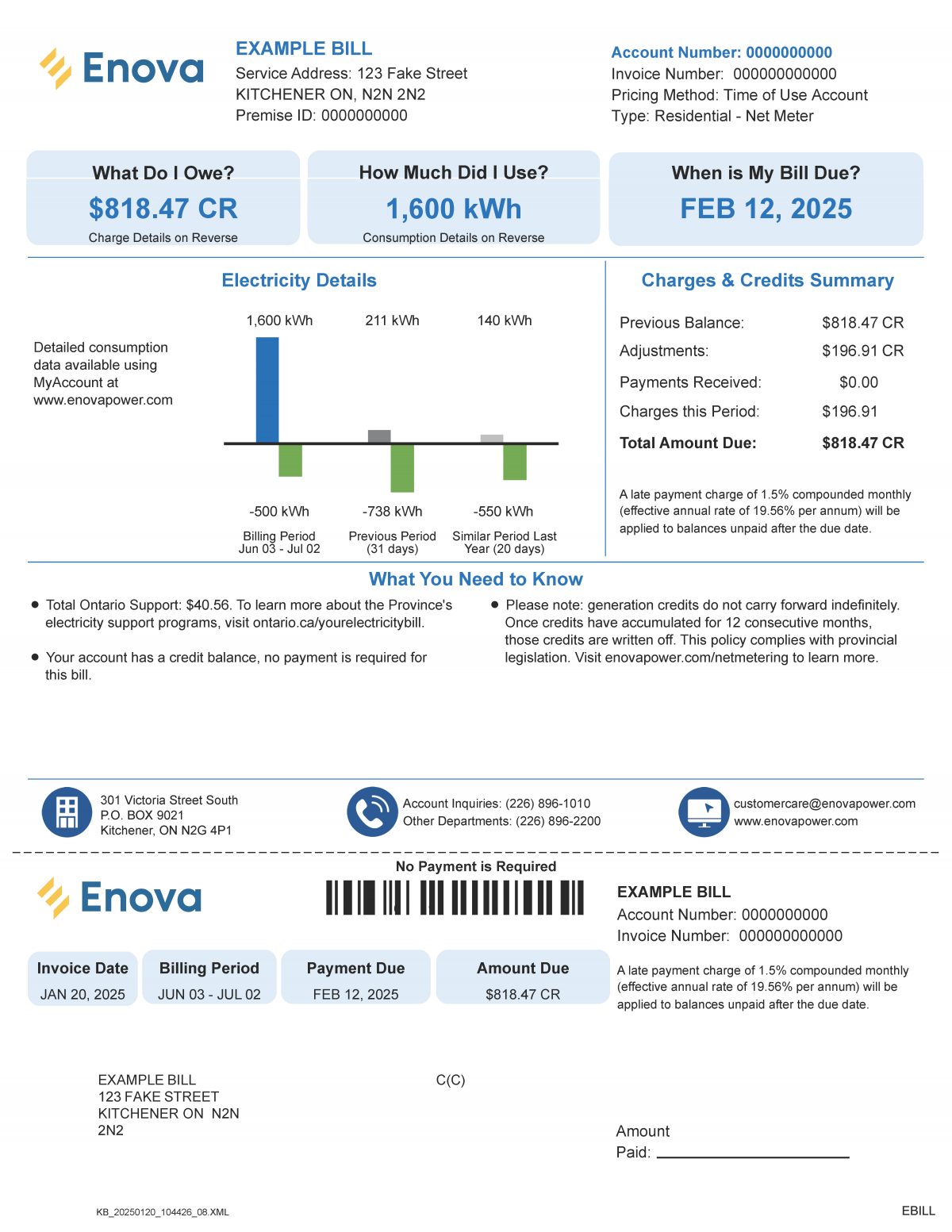 Enova's new net metering bill